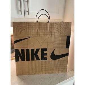 Nike Iconic Swoosh Logo Brown & Black Paper Shopping Bag L 20.5"x D 7.2" x H 20"